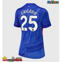 Camisa de Futebol Chelsea Moises Caicedo #25 Equipamento Principal Mulheres 2025-26 Manga Curta